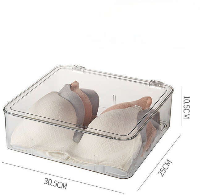 투명 칸막이 속옥정리함 양말정리함 빕 아기턱받이 보관함, 1개, 1칸