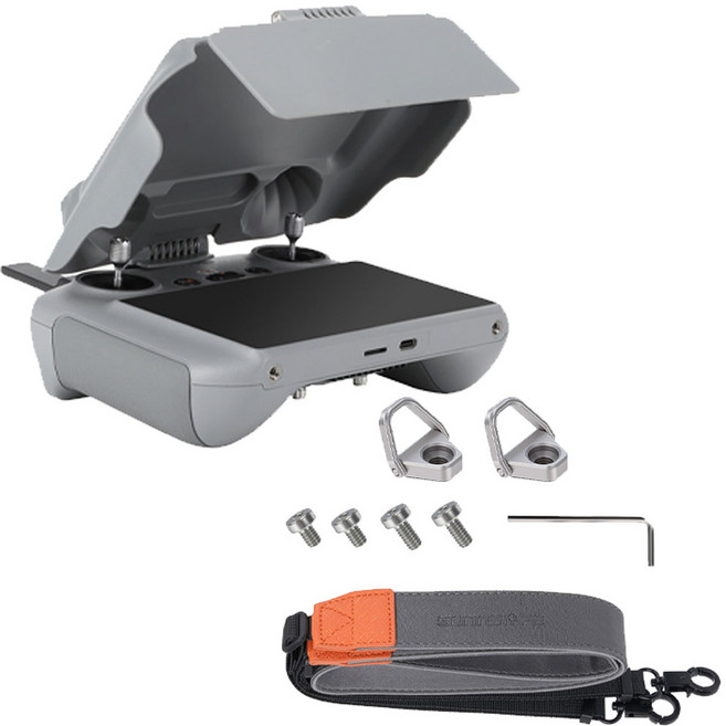 써니라이프 dji RC2 썬후드 커버케이스+컴포터블 넥스트랩 패키지 아바타360/미니5프로/매빅4프로/에어3s/플립 드론 조종기 액세서리, 1세트, 썬후드커버 케이스+컴포터블 넥스트랩