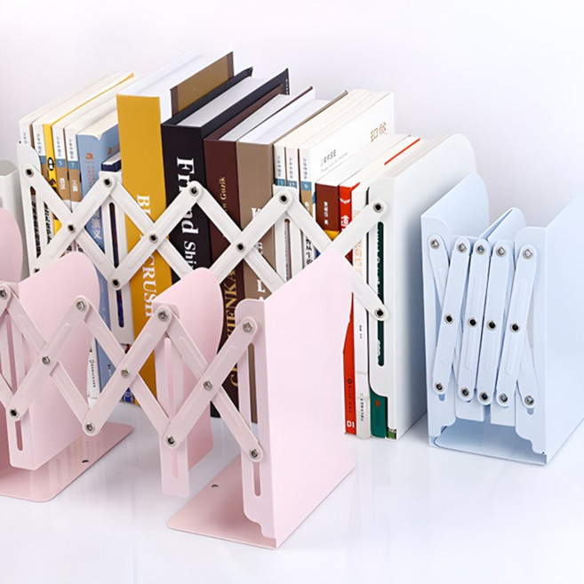 길이조절형 북엔드 북앤드 자바라책꽂이, 퍼플