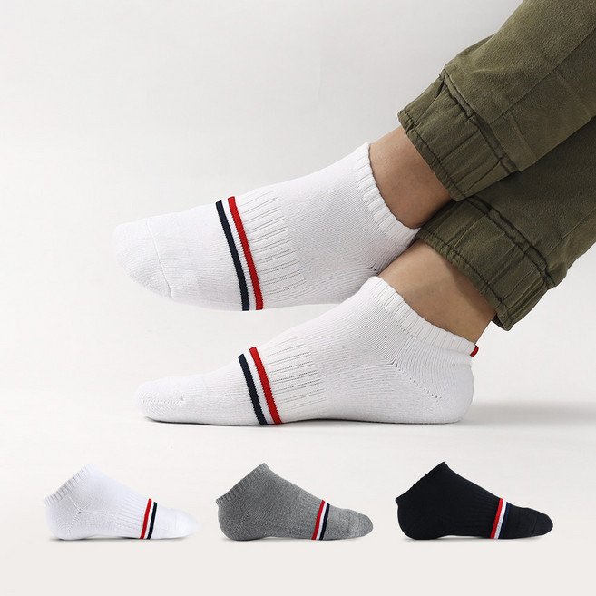 카리클링 국내산 5개 세트 남성 여성 두꺼운 쿠션 프랑스 두꺼운 스포츠 더블쿠션 스니커즈 발목 양말