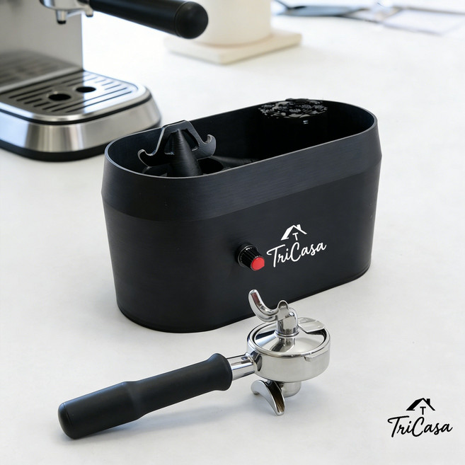 가정용 커피 바 자동 회전 커피머신 포터필터 청소기 바스켓 청소솔 브러쉬 클리너 기게, 블랙, Tri-2026