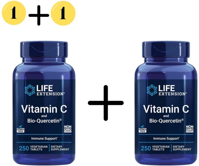 Life Extension VitaminC Bio-Quercetin Phytosome 라이프익스텐션 비타민C 케르세틴 포타솜 250정 2통, 2개 - 쿠팡