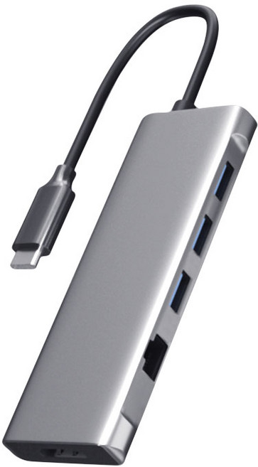 Koogold USB C타입 6 in 1 4K 60hz 5Gbps 멀티 허브 기가비트 랜 탑재 USB 허브 유선 인터넷으로 게임 끊김 없음, 검은색, 1개