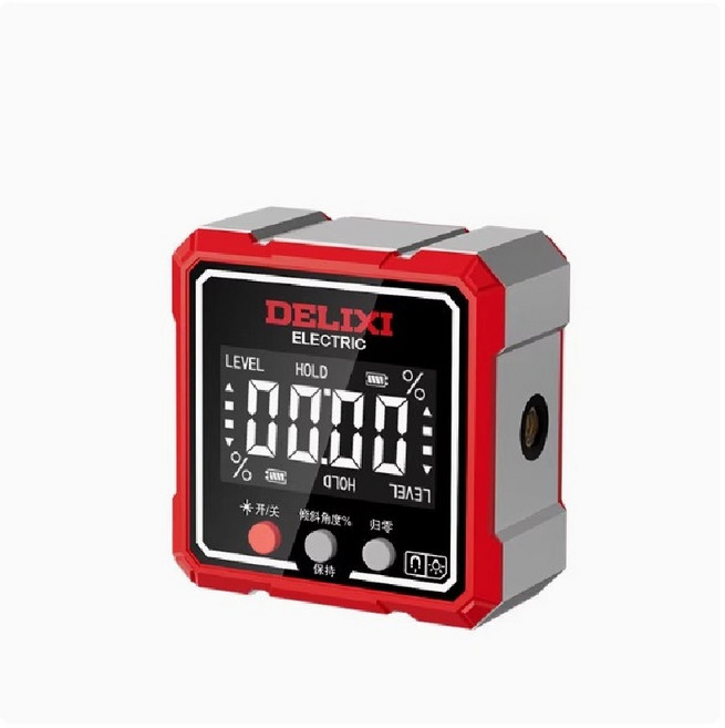 德力西 雷射傾角儀 高精度電子角度測量儀 數顯水平尺 垂直平面坡度 雙側雷射 鋁合金外框 四面磁吸 鋰電充電款, 1個