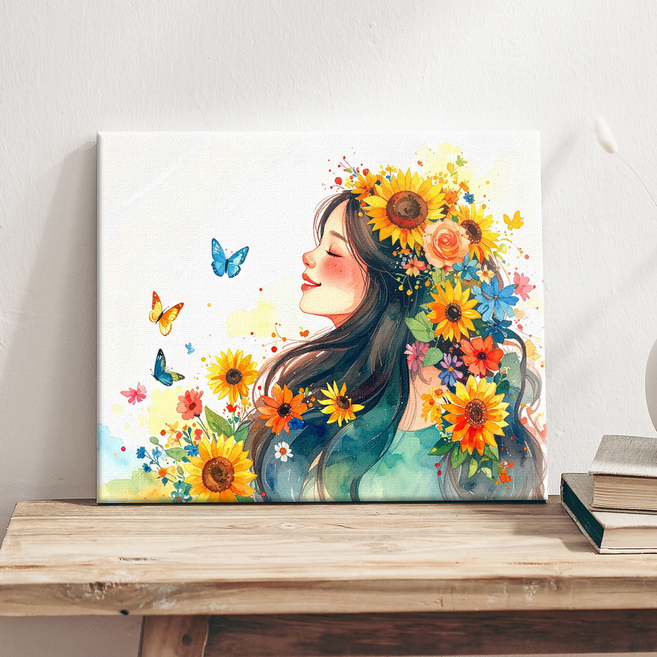 감성 힐링 일러스트 인테리어 꽃 피는 순간을 담다 꽃마음 시리즈 10종, 10.Sunflower dream