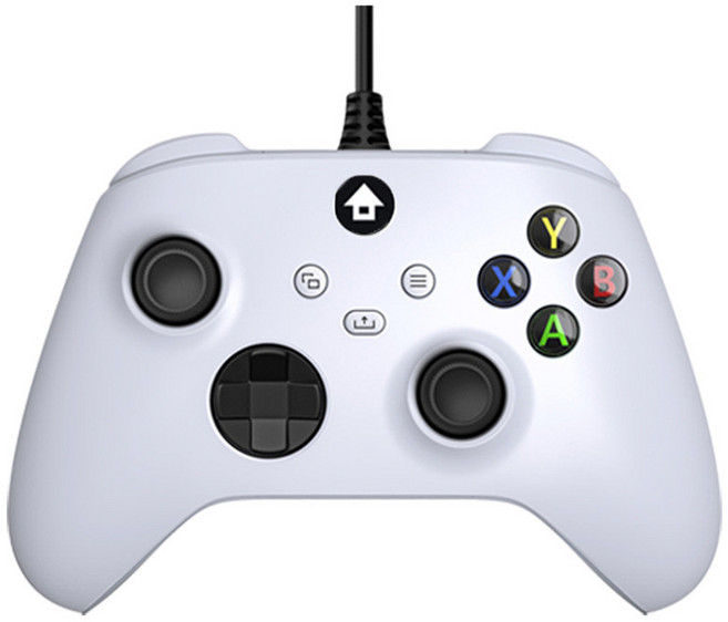電腦有線手把 (副廠) - 適用於 PC / Steam 霍爾搖桿 震動手把, 白色, 1個, Series X