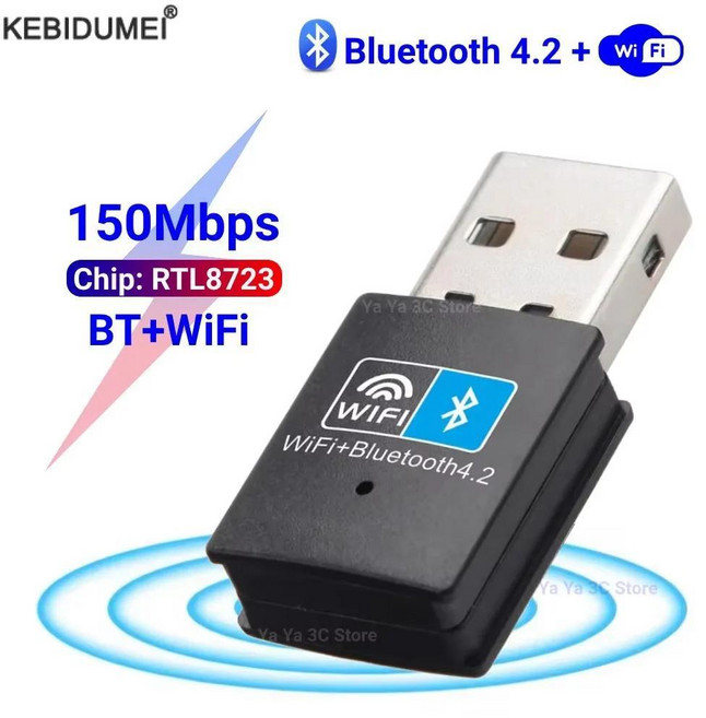 데스크탑블루투스 동글이 무선랜카드 900Mbps USB WiFi 6 Bluetooth 어댑터 2in1 동글 듀얼 밴드 및 5GHz 무선 네트워크 카드 드라이버 Windows 101, 01 WiFi 4 BT4.2, 01 CHINA, 1개