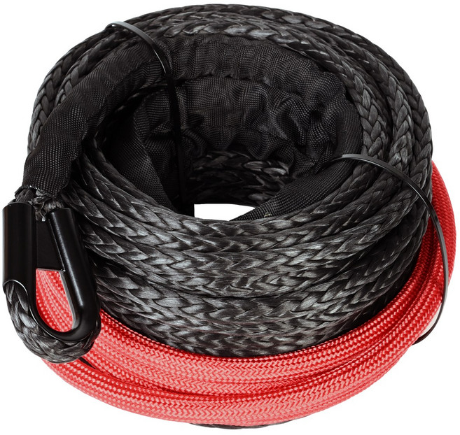 Boshili 합성 윈치 로프 케이블 ATV UTV SUV용 블랙 보호 슬리브 포함 10mm x 26m 22000LBs, 1개, 01 10mmx26m 1pcs