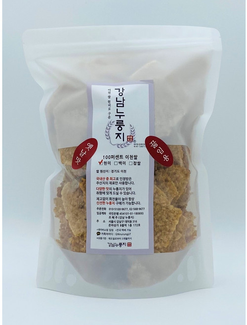 강남누룽지 이천쌀 현미누룽지 옛날맛 끓임용, 360g, 1개