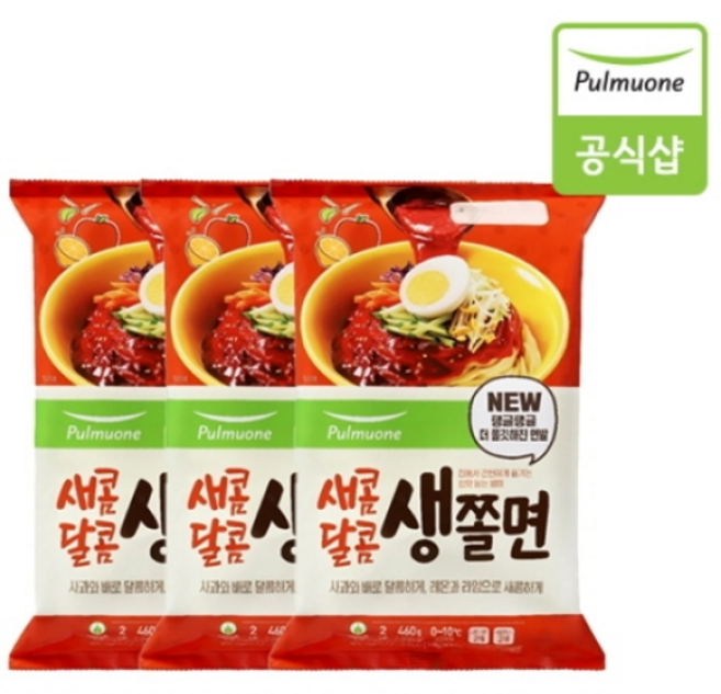원하프비빔생쫄면460g풀무원-4개, 3개, 460g