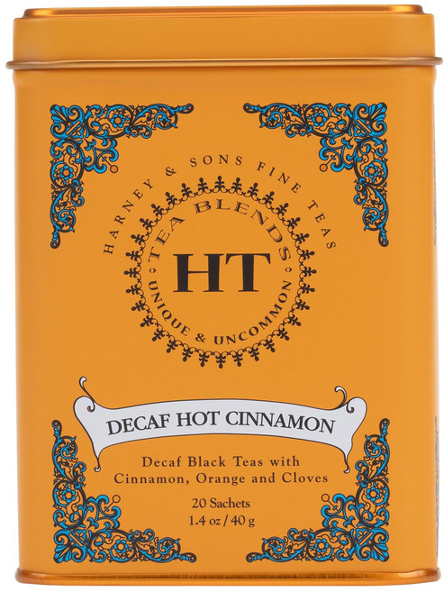 Harney & Sons HT Decaf 핫 시나몬 티 티 티백 20개 40g(1.4온스), 1개, 20개입, 2g