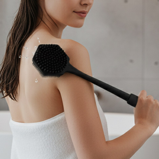 구디아 거품이 잘 나고 휘어지지 않는 롱 바디 브러쉬, 1개, 1개입, 블랙