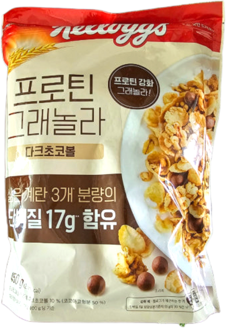 켈로그 프로틴 그래놀라 시리얼 다크초코볼, 450g, 2개