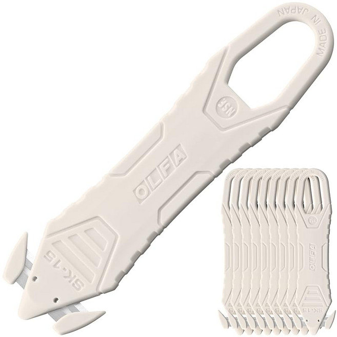 일본 직배송 OLFA 238BW-10P Caicone 풀기 커터 10개입 흰색 스테인리스 스틸 블레이드 일회용
