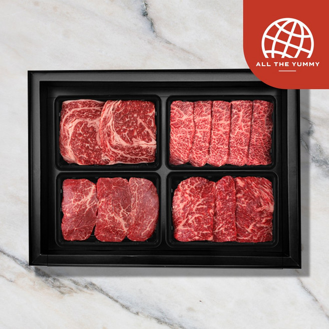 [올더야미] 횡성한우 1++등급 냉장 VVIP세트2호 총2.0kg(꽃등심500g+안심500g+채끝500g+살치살500g) 고급지함 보냉가방 포장, 단품