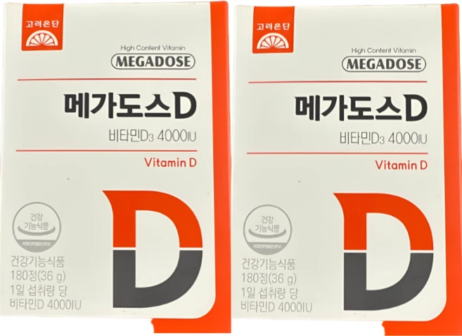 메가도스 D 고려은단 비타민D3 4000IU 36g, 180정, 2개 - 쿠팡