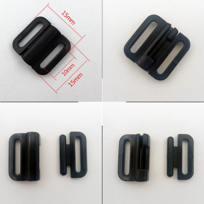 플라스틱 브라 클립 수영복 클리커 비키니 프론트 클로저 샘플 5 세트, 04 10 MM_03 Black, 1개