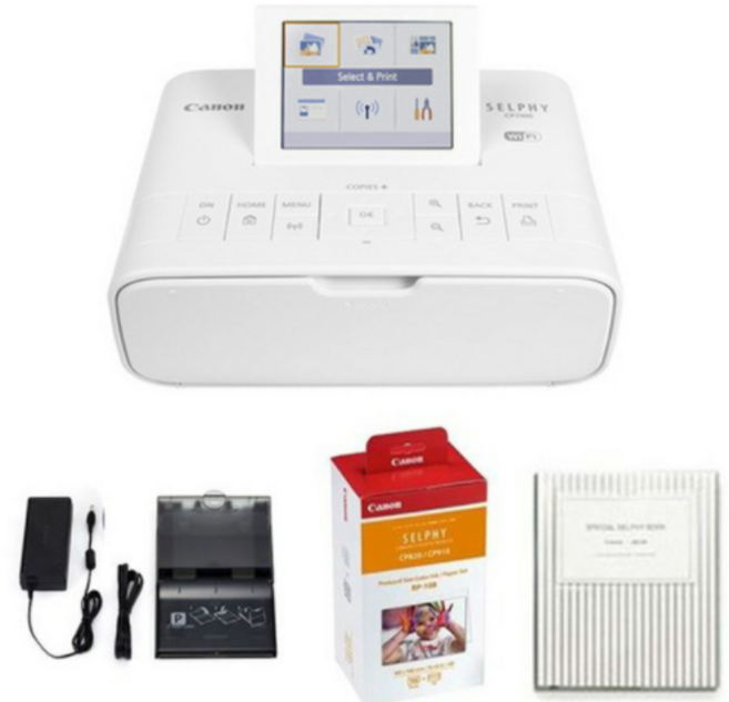 캐논정품포토인화기 셀피 CP1300 화이트 + 36매 인화지 + 앨범, 캐논정품인화기셀피CP1300화이트+36매 인화지+앨범, 1개