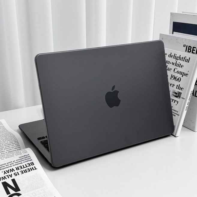 뷰씨 맥북 반 투명 하드 케이스, 무광 블랙, 1개