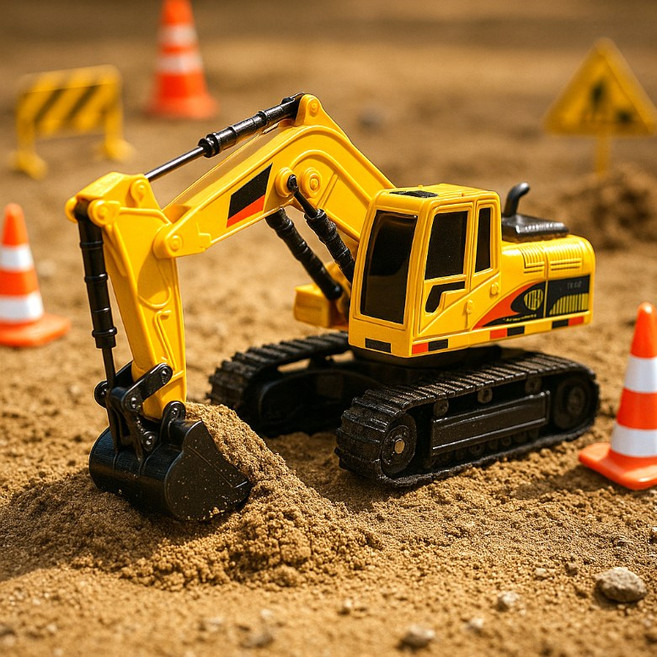 무선조종 rc카 어린이장난감 포크레인 중장비 장난감, 1개, 앰버 옐로우