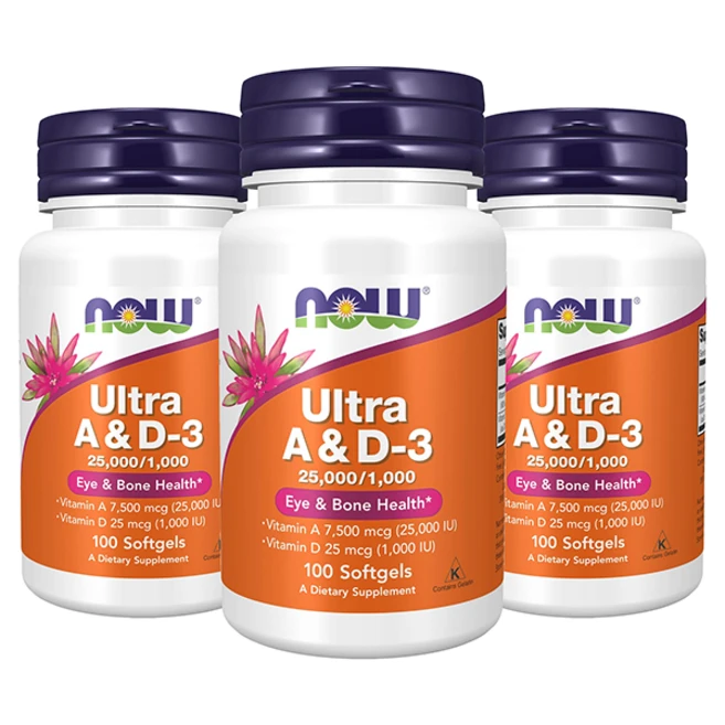 나우푸드 울트라 A & D-3 25000/1000 IU 소프트젤, 3개, 100정 - 쿠팡