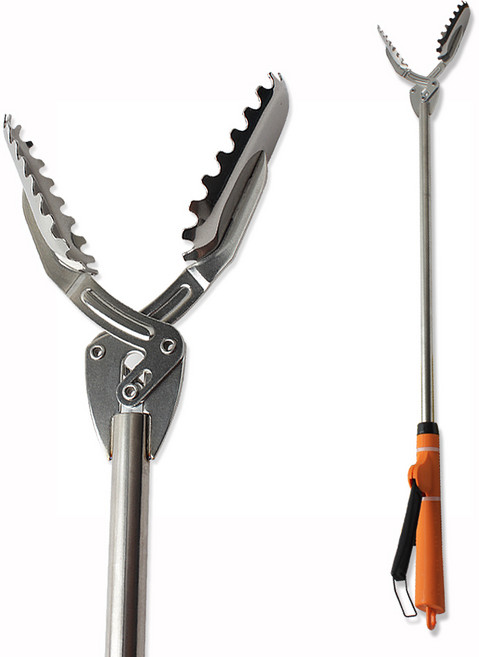 대복 올스텐집게 해루질에 최강 자루가 길어 허리불편없이 섬세하게 집을 수 있는 집게 환경집게 청소 쓰레기 휴지집게 해루질집게, 1개, FTH 스텐악어집게 0.8m