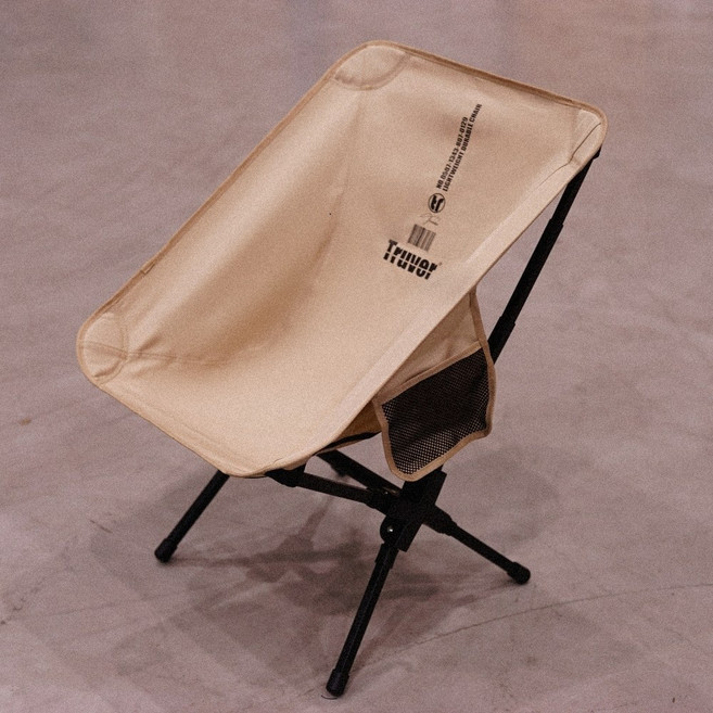 트루버 캠핑 경량체어 휴대용 접이식 의자, [매쉬X] 샌드베이지, 1개