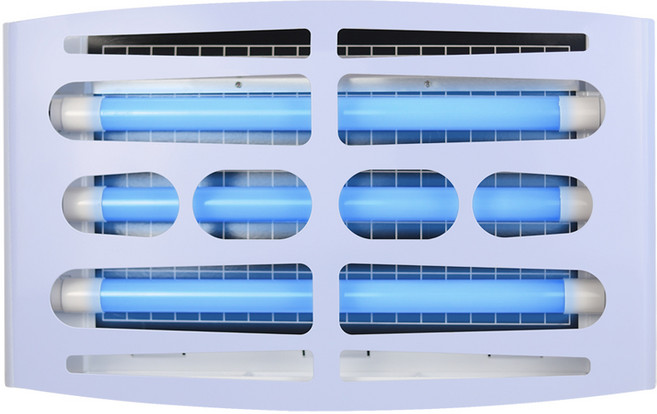 hs-386 LED 끈끈이 포충기 (대형) (라운드)*(스틸)*(반영구) 연보라 54w