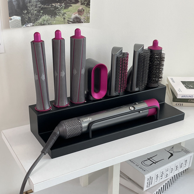 페리픽스 다이슨 에어랩 호환 거치대 무타공 벽걸이 스탠드 겸용, 1개, 블랙