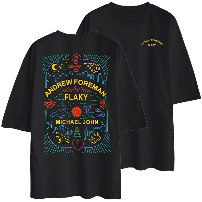 문컬렉션 5부 오버핏반팔티 플래키 루즈핏 캐주얼