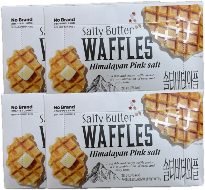 스낵큐 노브랜드 솔티버터와플 개별포장, 4개