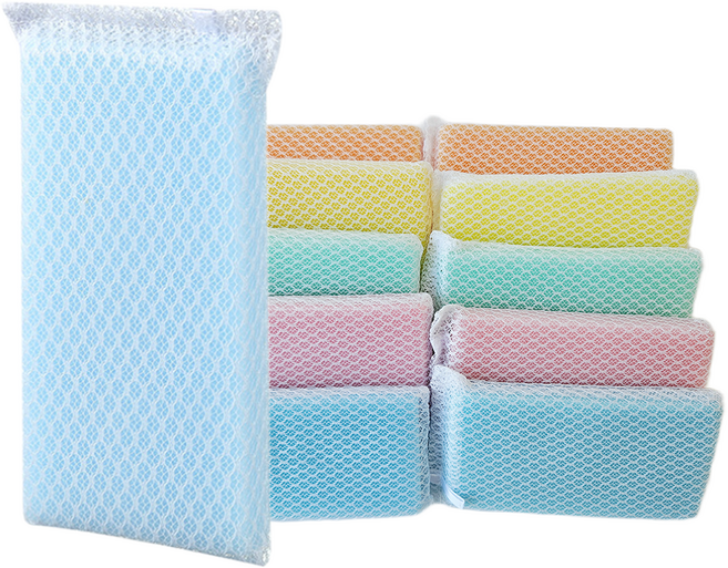 수논 파스텔 망사 수세미 주방 예쁜 스펀지 수세미, 1세트, 10개입