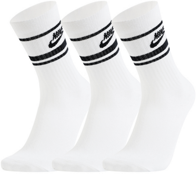 나이키 에센셜 드라이핏 장목 크루 삭스 DX5089-103 3켤레 1팩입, 블랙로고, 1세트