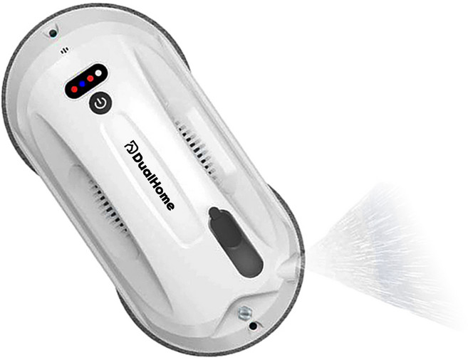 듀얼홈 창문로봇청소기 유리창 3세대 물분사형 슬림, 화이트