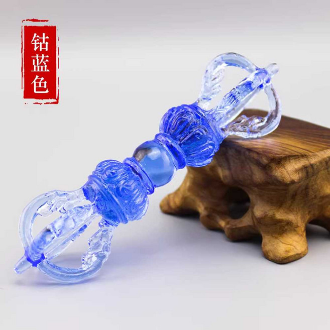 유리 금강저 네팔 부처님 무기 법봅 장식 금강령 법당, 1개, 블루