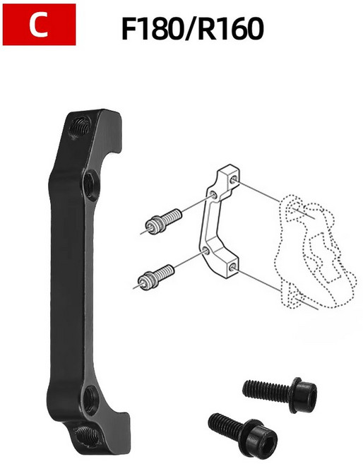 자전거 VXM-MTB 디스크 브레이크 로터 전면 후면 180mm 203mm 캘리퍼스 어댑터 알루미늄 합금 포스트 마운트 액세서리 적응, 4) f180r160 black, 1개