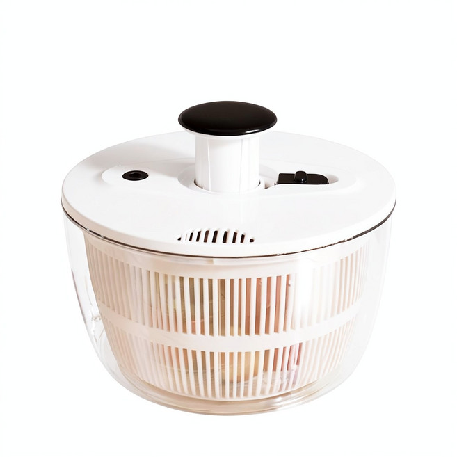蔬果脫水器 家用沙拉甩乾機 5L大容量, 白色款 - 小號一鍵快速脫水, 1套