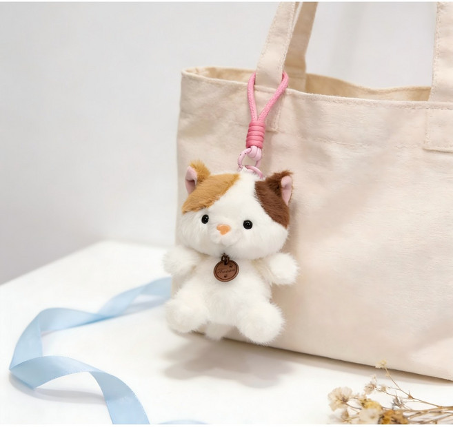 삼색 고양이 장귀토끼 귀여운 판다 플러시 키링 / 가방 장식 / 힐링 감성 학생 가방 액세서리