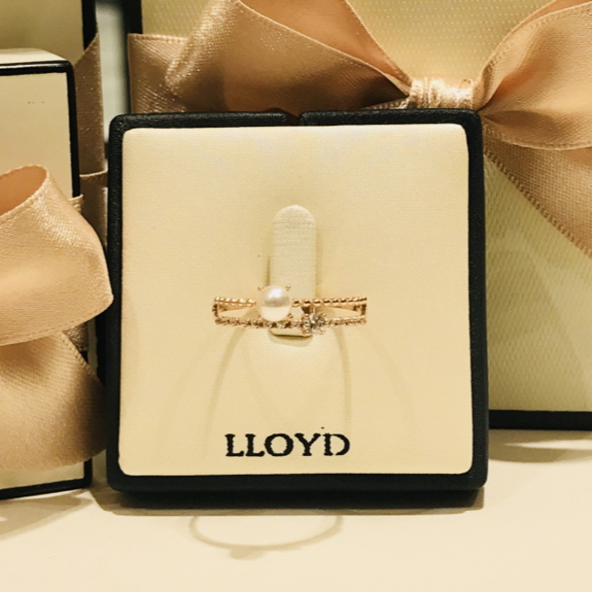 로이드 10K 14K 두줄 진주큐빅 반지_강서NC점