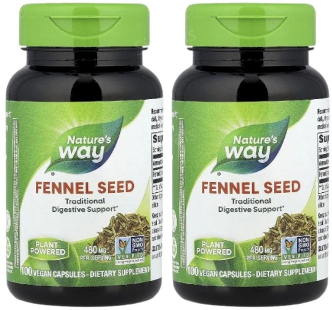 네이처스웨이 펜넬씨드 펜넬시드 회향씨 480mg 100캡슐 2개 FennelSeed, 100정 - 쿠팡