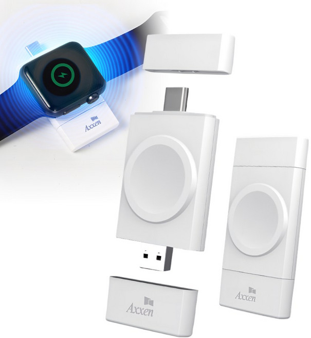 액센 호환 충전기 휴대용 고속 무선 충전 거치대 USB 1개입, 화이트