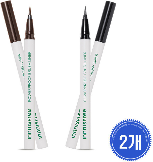 이니스프리 파워프루프 브러시 라이너 0.6g 1+1, 1호 블랙, 2개