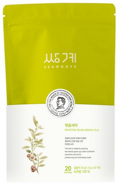 쌍계명차 신파우치 덖음세작 녹차 티백 20p, 1.5g, 20개입, 2개