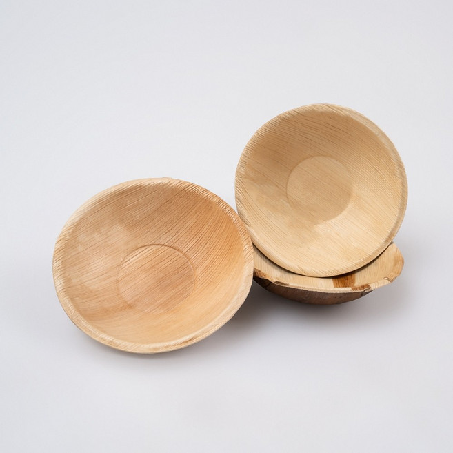 하이엔맘 천연 친환경 생분해 일회용 야자나무잎 캠핑 홈파티 원형 그릇 10개 1세트, 혼합색상, 중  ( 16cm x 4cm )