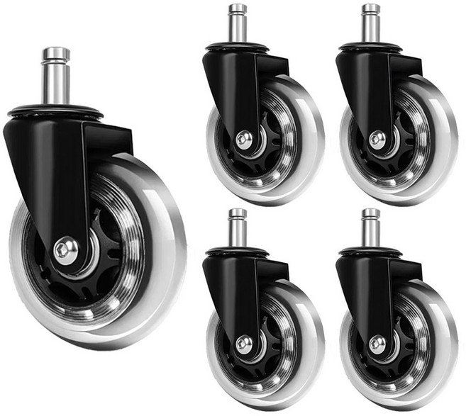 대형 층간소음없는 통 우레탄 의자바퀴 5개구성, 투명, 5개, AH2인치R11