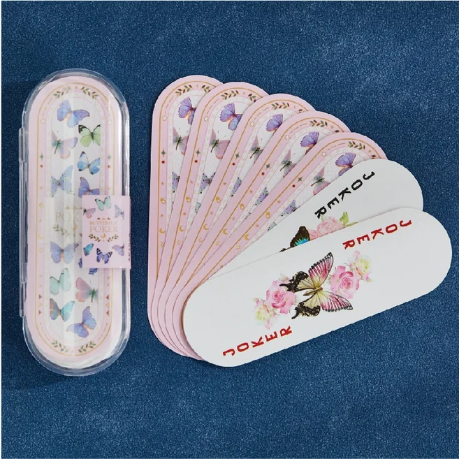 쿠쿠스토어 원형 및 직사각형 창의적인 나비 미니 카드 게임 가족 모임 크리스마스 선물로 적합, 01 1