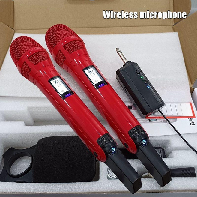 아이돌마이크 커스텀마이크 무선 강의 보컬 공연 무대, 퓨어레드앤블랙 테일 1대2 컬러박스, 기본 모델명/품번