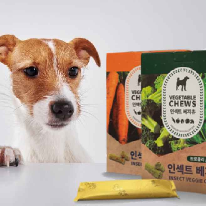 강아지곤충간식 베지츄 유기농개껌 밀웜 저알러지간식 눈물 치석제거, 1개, 100g, 브로콜리/시금치