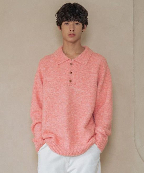 halbkreis T20054 컨트리 울 니트Sunset pink