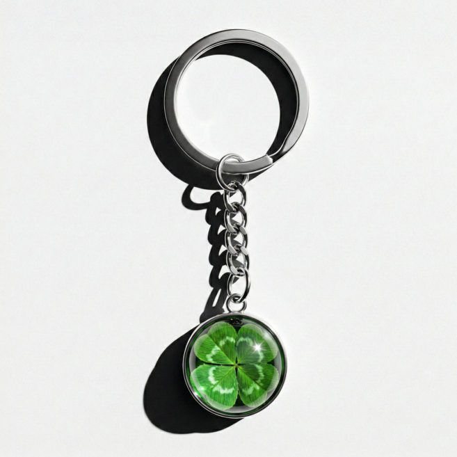 뮤트아웃 야광 네잎클로버 키링 행운 열쇠고리 키홀더 백참 가방 꾸미기
